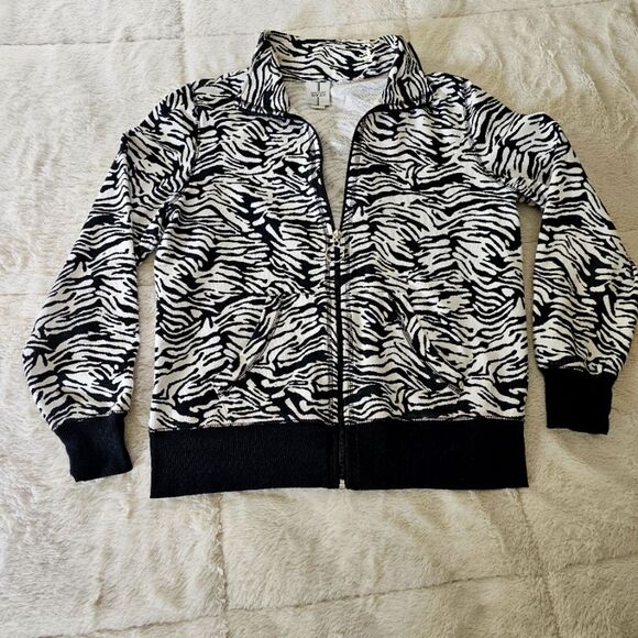 Ladies Leopold Print Zipper Jacket/Sweatshirt Size Small by Silver Wear. - Picture 1 of 5